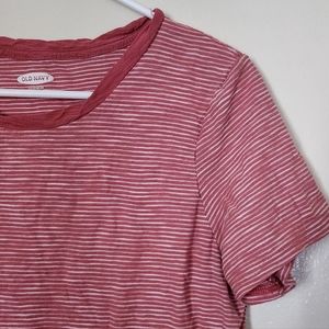 Pink Striped Short Sleeve Tee